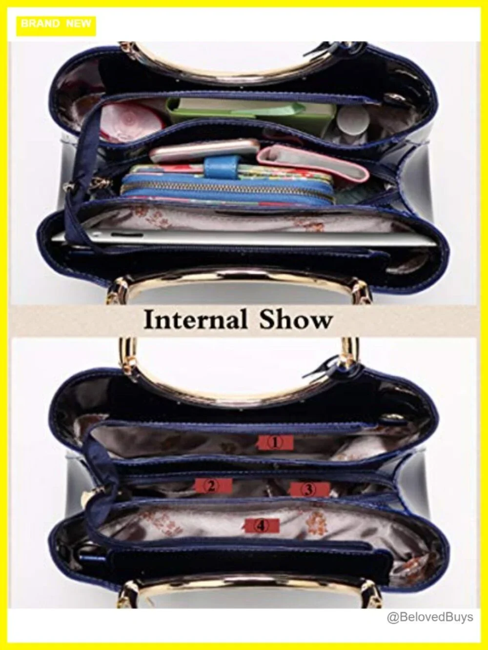 Patent Leather Top Handle Satchel Tote Handbag Patent Leather Purse Crossbody